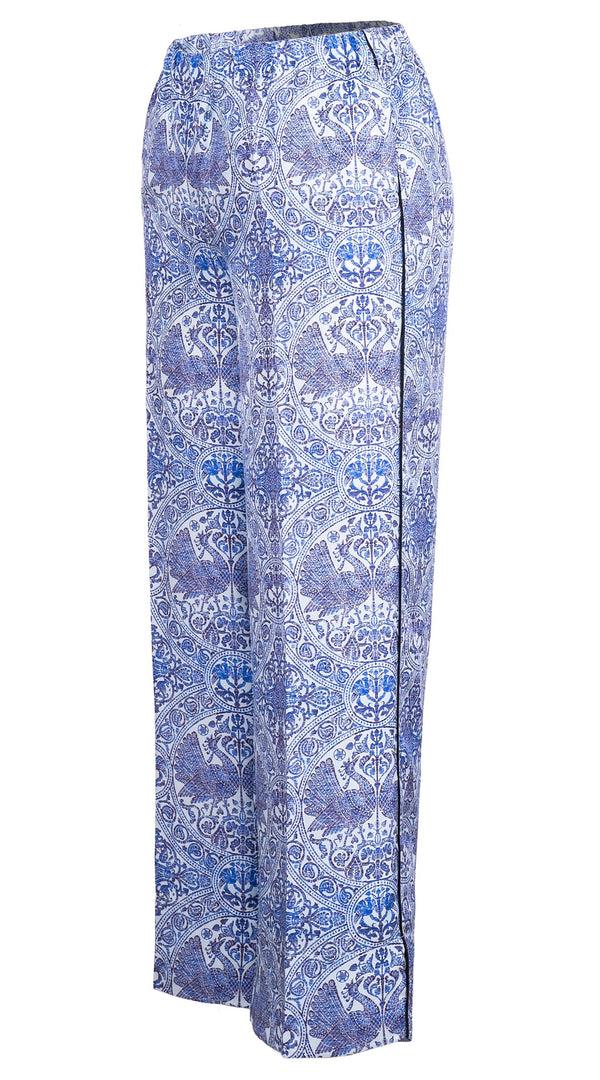 Samantha Sung Pants Silk (Peacock Toile Pastel)