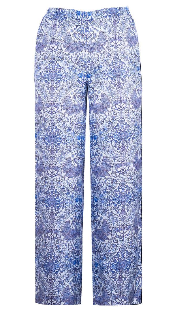 samantha sung Pants Silk (Peacock Toile Pastel)