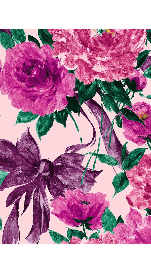 Samantha Sung Terry Dress Shirt Collar 3/4 Sleeve Midi Plus Length Poliamide Taffta (Darby Rose Pastel)