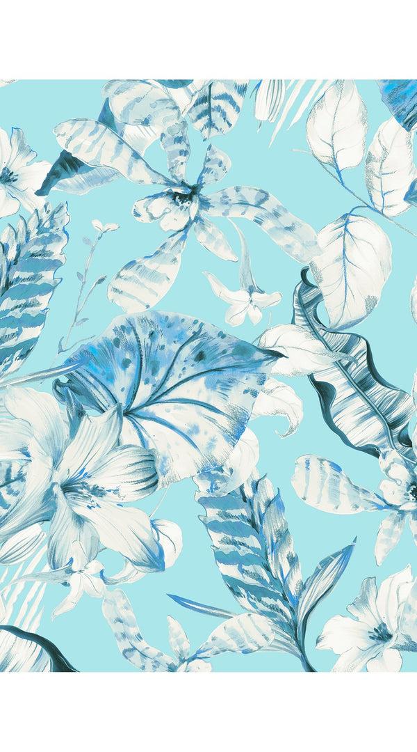 Samantha Sung Terry Dress Shirt Collar 3/4 Sleeve Midi Plus Length Poliamide Taffta (Botanic Santuary Pastel)