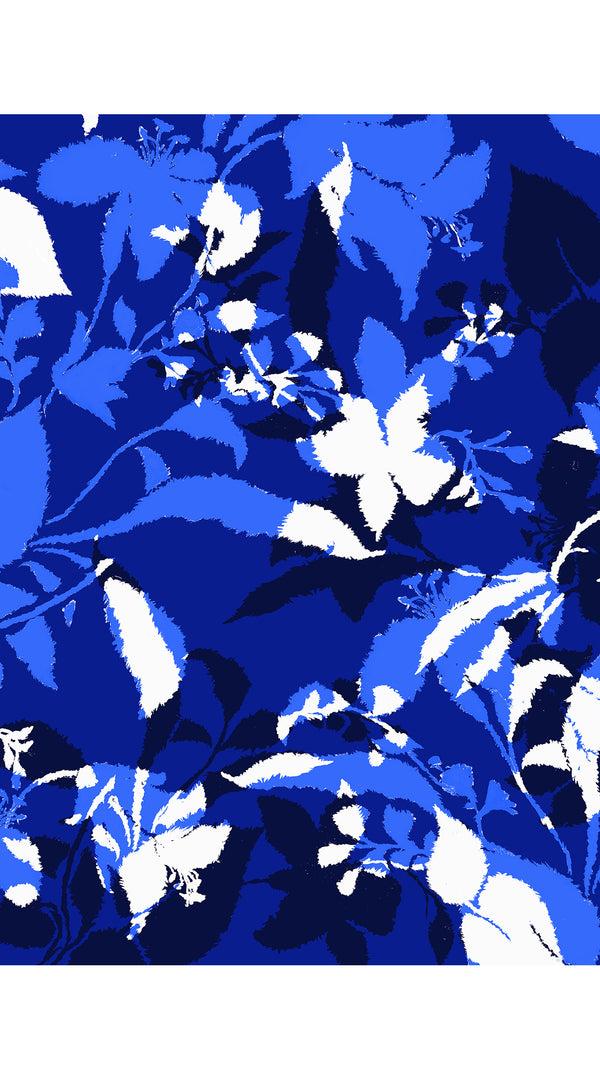 Samantha Sung Terry Dress Shirt Collar Sleeveless Midi Length Poliamide Taffta (Genova Mono Flower White)