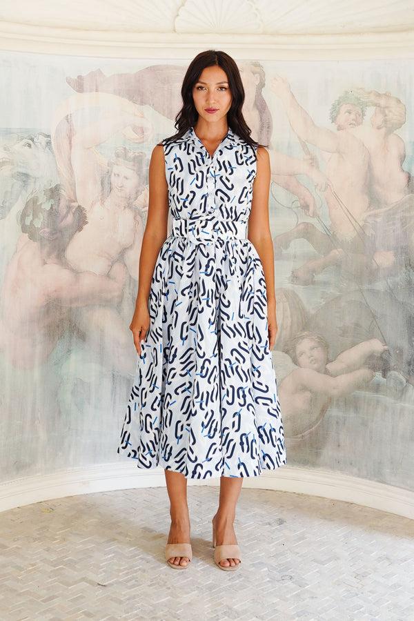 samantha sung Terry Dress Shirt Collar Sleeveless Midi Length Poliamide Taffta (Multi Chain BIg Pastel) samantha sung Terry Dress Shirt Collar Sleeveless Midi Length Poliamide Taffta (Multi Chain BIg Pastel)