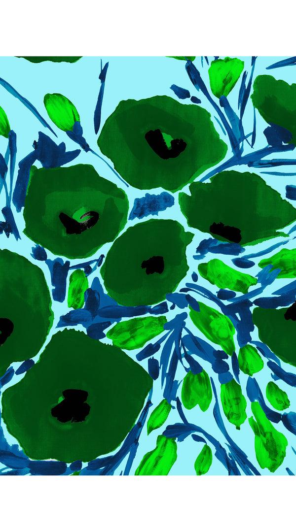 Samantha Sung Zelda Skirt Long Length Cotton Stretch (Fiori Poppy Big Pastel)