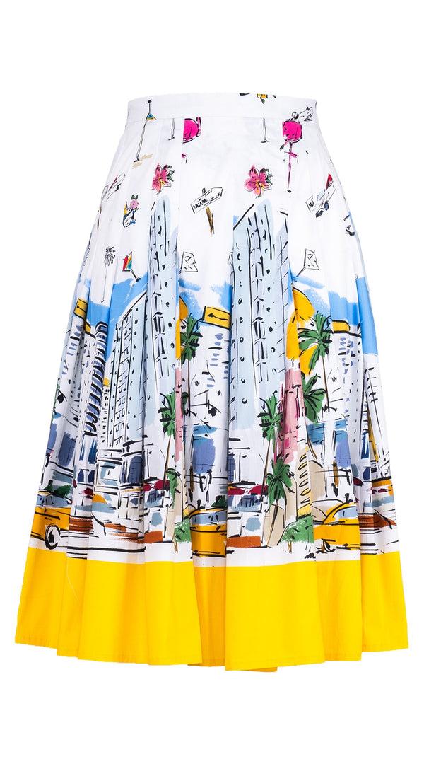 samantha sung Zeller Skirt Long Length Cotton Stretch (Monaco White)