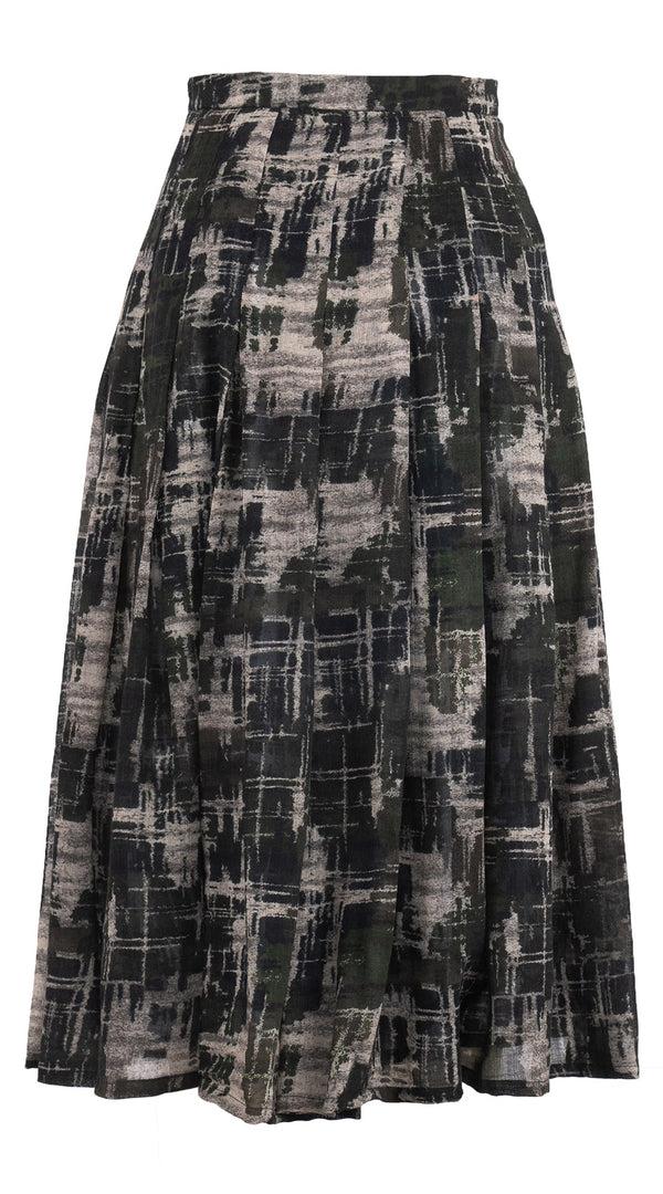 Samantha Sung Zeller Skirt Midi Length Wool (Alhambra Rug) - Green