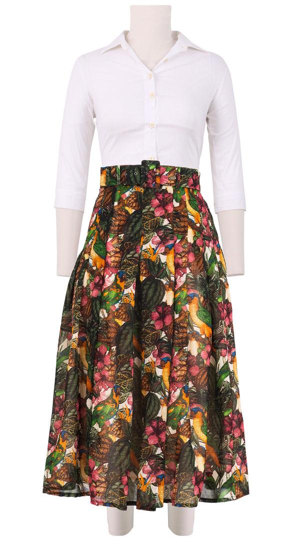 Samantha Sung Zeller Skirt Midi Length Wool(Mocking Bird) 13