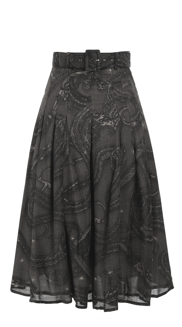 samantha sung Zeller Skirt Midi Length Wool(Sneke Whip) 2