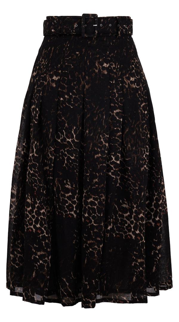 samantha sung Zeller Skirt Midi Length Wool (Viper Leopard Big)