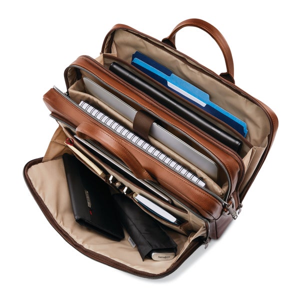 Samsonite Classic Leather Toploader Cognac