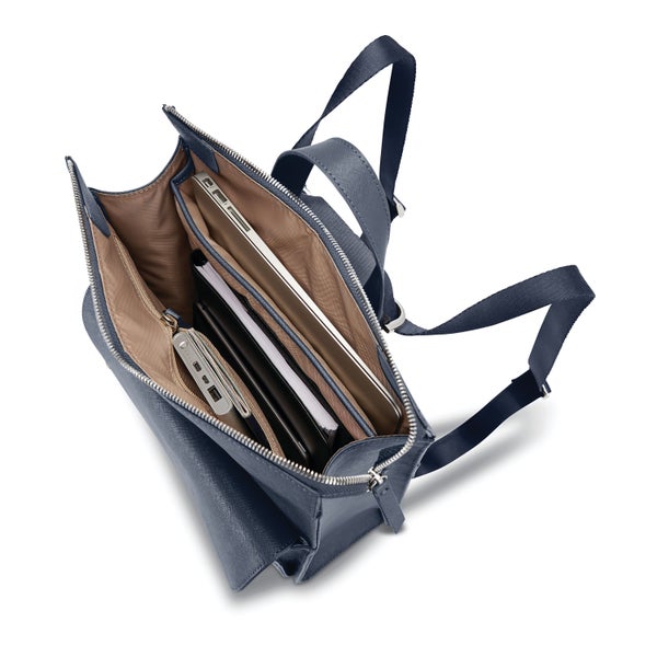 Samsonite Women's Executive Leather Convertible Backpack Navy