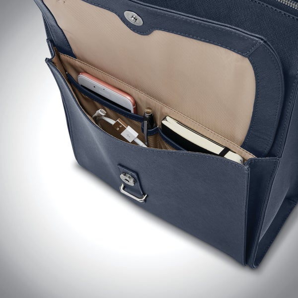 Samsonite Women's Executive Leather Convertible Backpack Navy