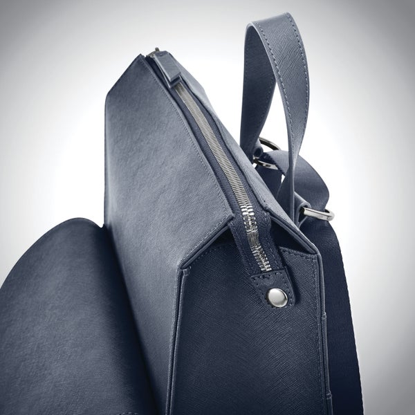 Samsonite Women's Executive Leather Convertible Backpack Navy