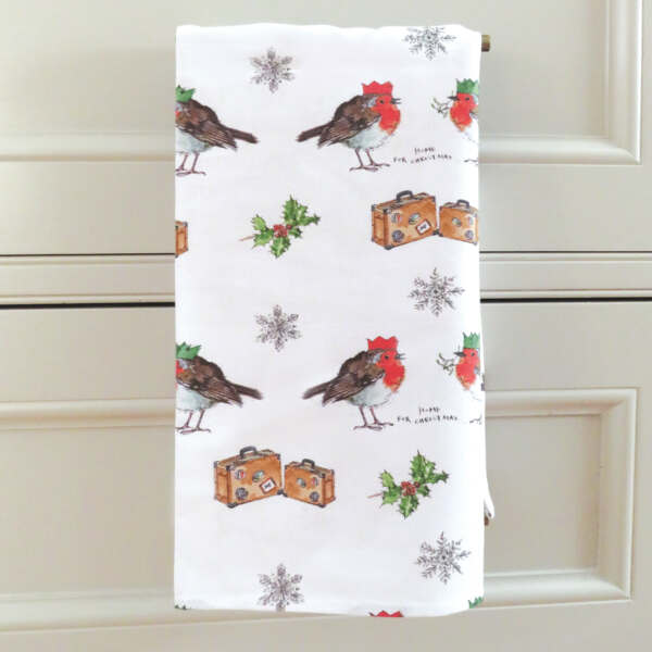 samuel lamont & sons Coming Home For Christmas Tea Towel