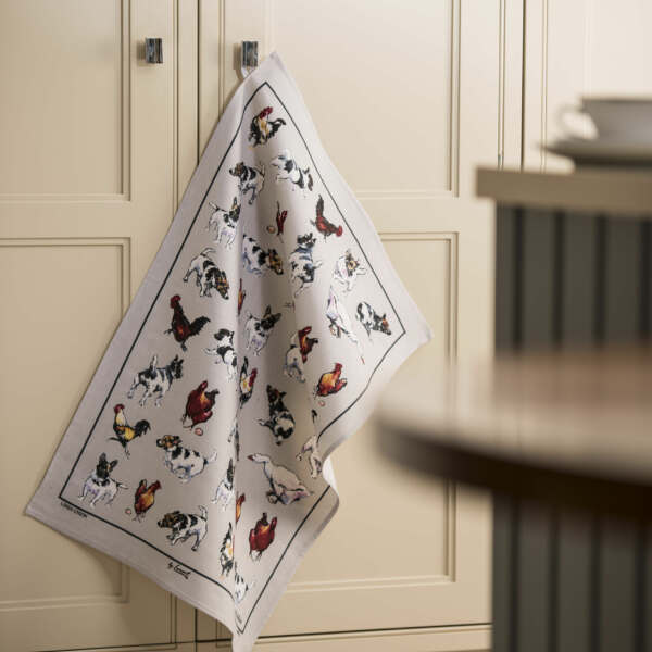 Samuel Lamont & Sons Farmyard Frolics Linen Union Tea Towel