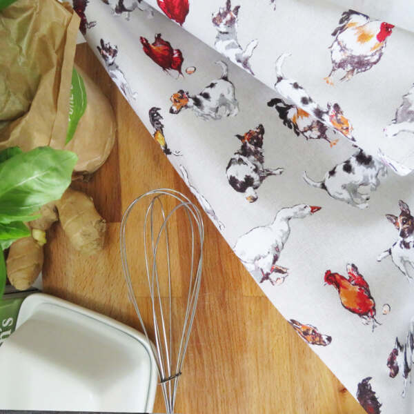 Samuel Lamont & Sons Farmyard Frolics Linen Union Tea Towel