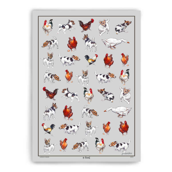 samuel lamont & sons Farmyard Frolics Linen Union Tea Towel