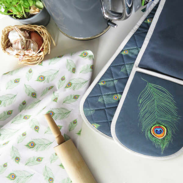 Samuel Lamont & Sons Peacock Feather Tea Towel Pack Of 2