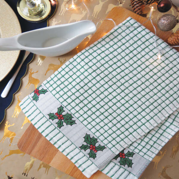Samuel Lamont & Sons Poli-Dri Jacquard Holly Tea Towel