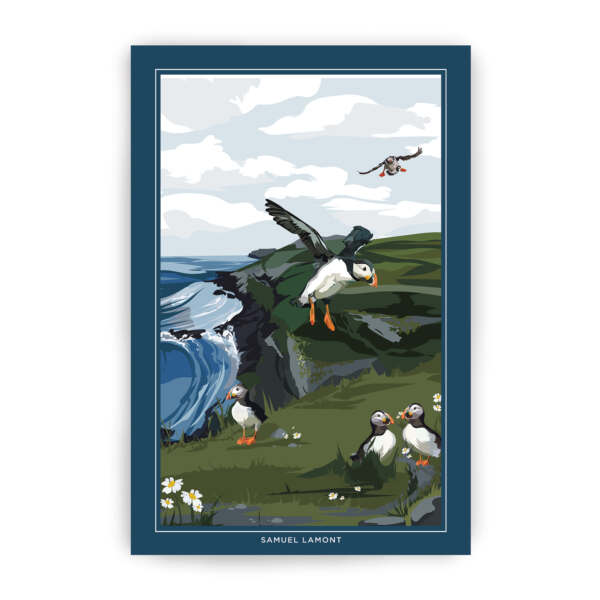 samuel lamont & sons Coastal Puffins Tea Towel