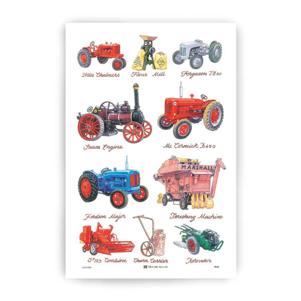Samuel Lamont & Sons Farmyard Machinery Tea Towel