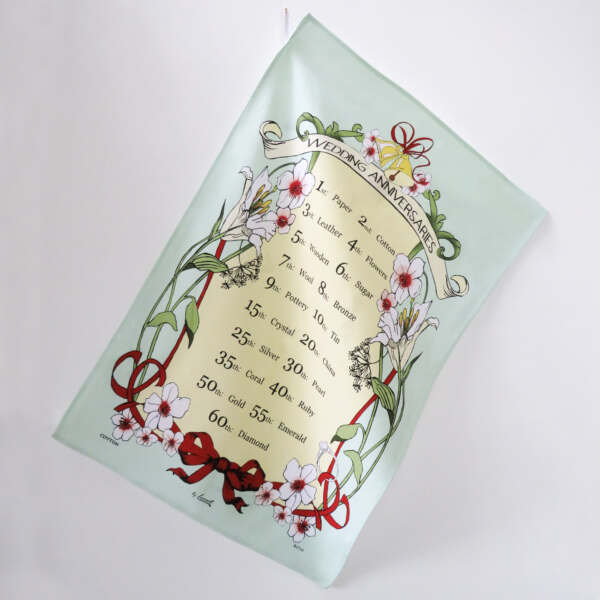 samuel lamont & sons Wedding Anniversaries Tea Towel