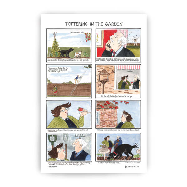 Samuel Lamont & Sons Tottering In The Garden Tea Towel