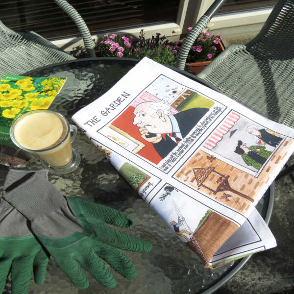 Samuel Lamont & Sons Tottering In The Garden Tea Towel