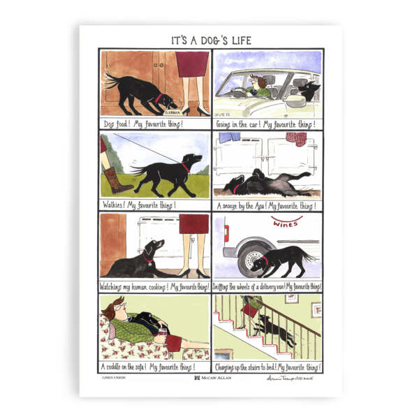 samuel lamont & sons Tottering It's a Dog's Life Tea Towel
