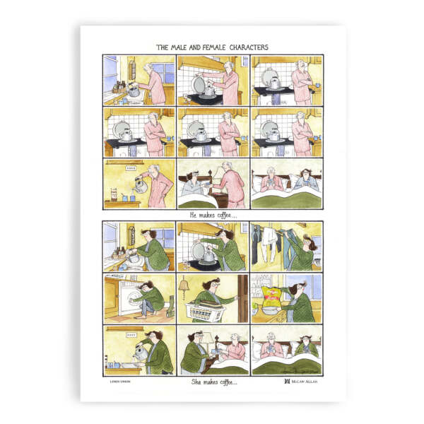 samuel lamont & sons Tottering Male & Female Characters Tea Towel