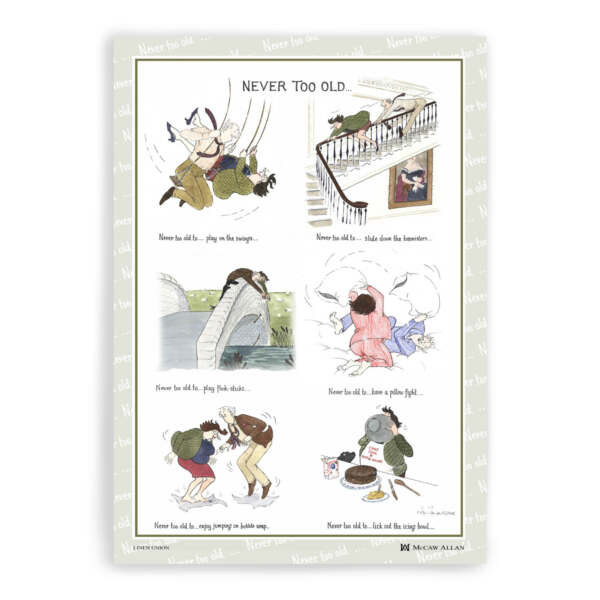 samuel lamont & sons Tottering Never Too Old Tea Towel