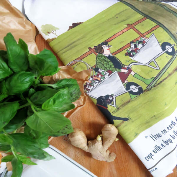 Samuel Lamont & Sons Tottering Trips To The Bottle Bank Tea Towel