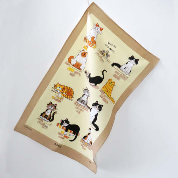 samuel lamont & sons When The Cat's Away Linen Union Tea Towel