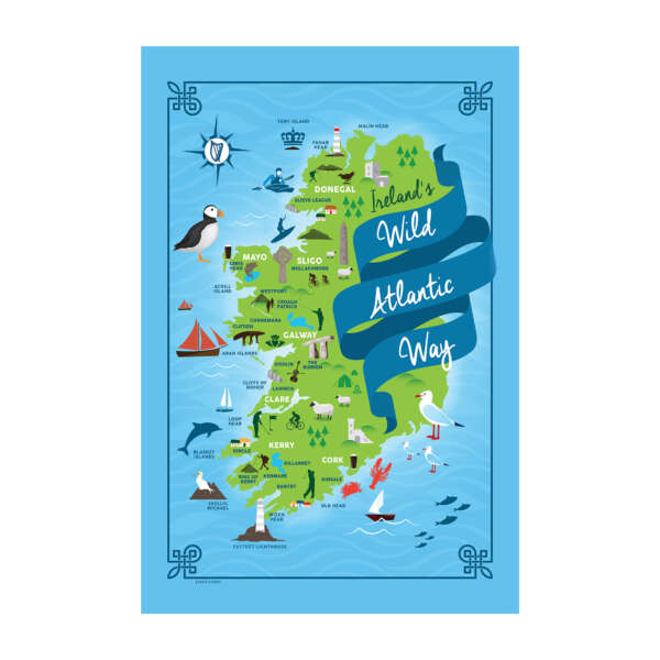 samuel lamont & sons Wild Atlantic Way Linen Union Tea Towel