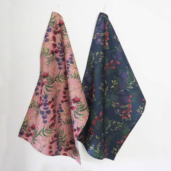 Samuel Lamont & Sons Wild Florals Cotton Tea Towel Navy