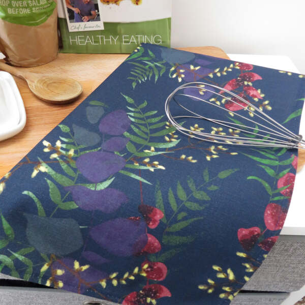 Samuel Lamont & Sons Wild Florals Cotton Tea Towel Navy