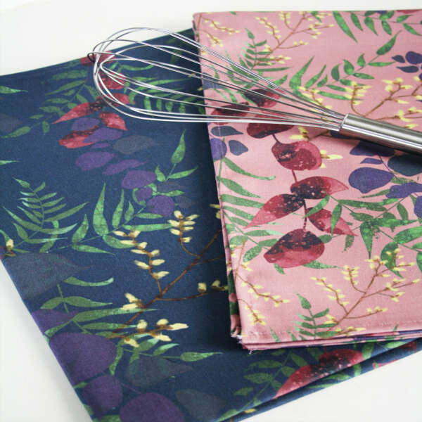 Samuel Lamont & Sons Wild Florals Cotton Tea Towel Navy