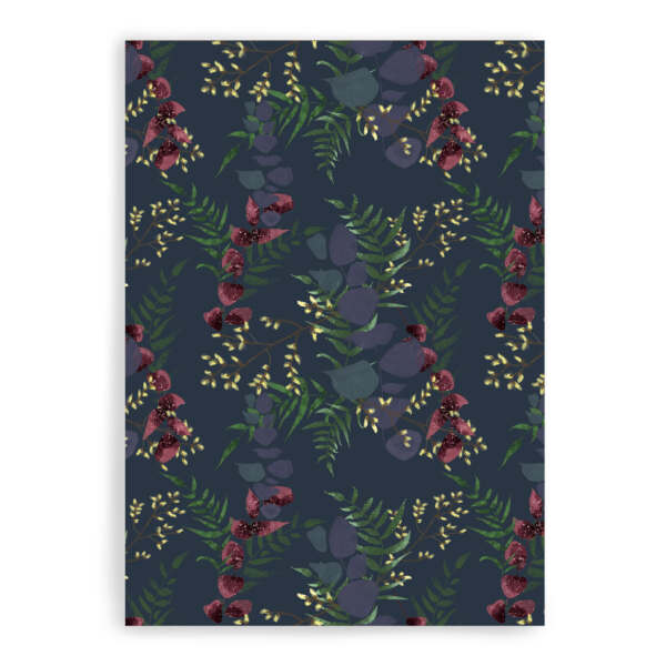 samuel lamont & sons Wild Florals Cotton Tea Towel Navy