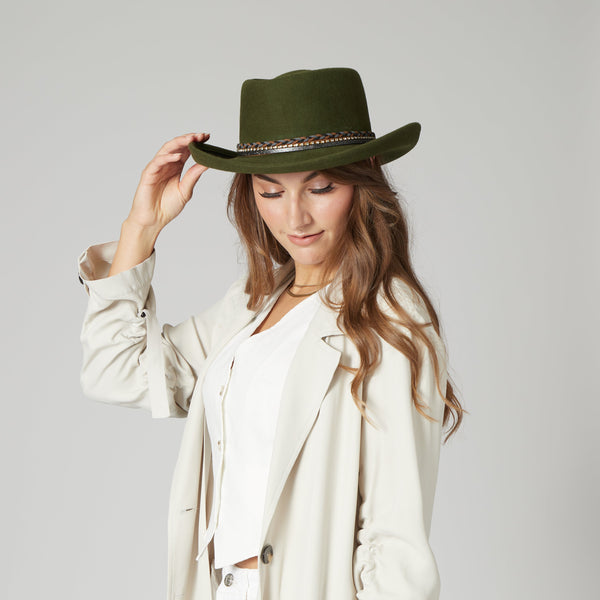 San Diego Hat Company Ain't Me Babe - Women's Gambler With Rhinestone Braided Band