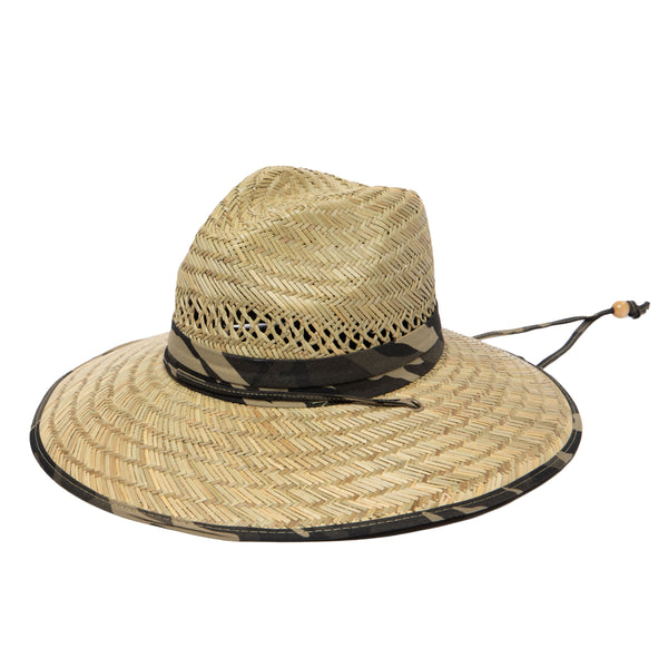 san diego hat company Americana - Men's Rush Straw Outback Hat Natural/Camo