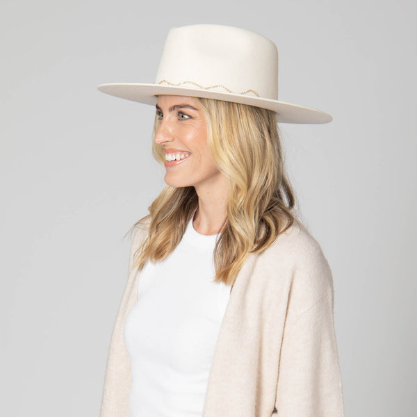 San Diego Hat Company Amore - Women's Stiff Brim Fedora With Twisted Rhinestone Trim