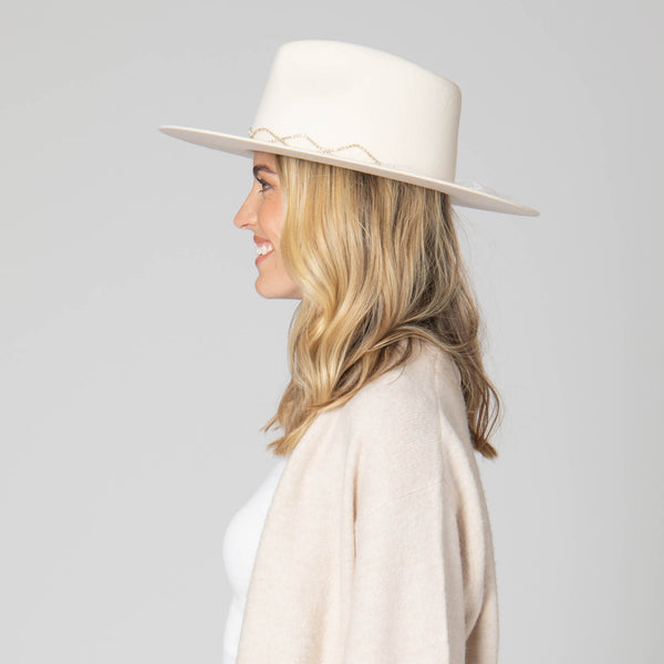 San Diego Hat Company Amore - Women's Stiff Brim Fedora With Twisted Rhinestone Trim