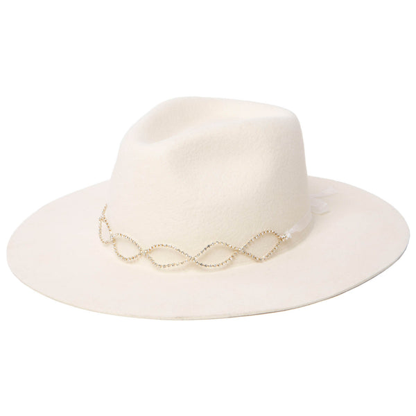 san diego hat company Amore - Women's Stiff Brim Fedora with Twisted Rhinestone Trim