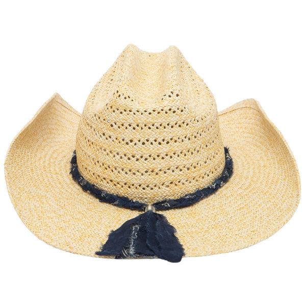 San Diego Hat Company Annie - Woven Toyo Straw Cowboy With Wire Brim