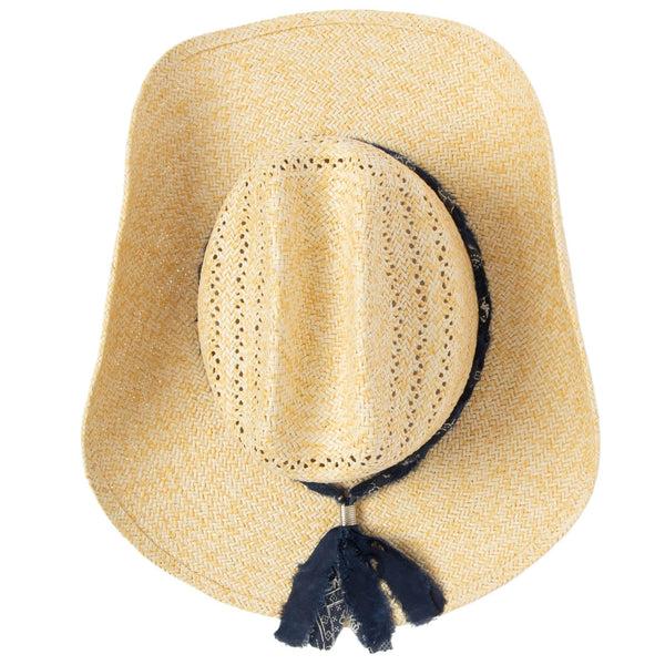 San Diego Hat Company Annie - Woven Toyo Straw Cowboy With Wire Brim