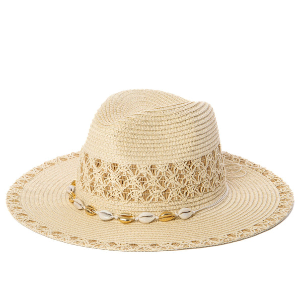 san diego hat company Blanca - Ultrabraid Fedora with Seashell Trim
