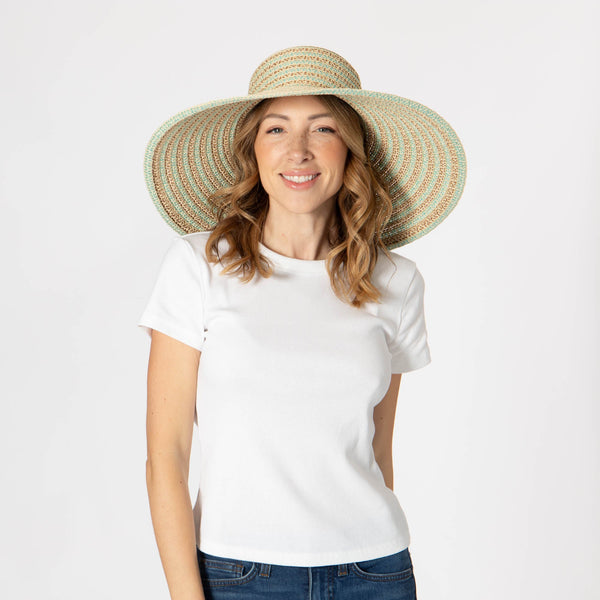 San Diego Hat Company Brisa - Round Crown Sun Hat Brown Blue