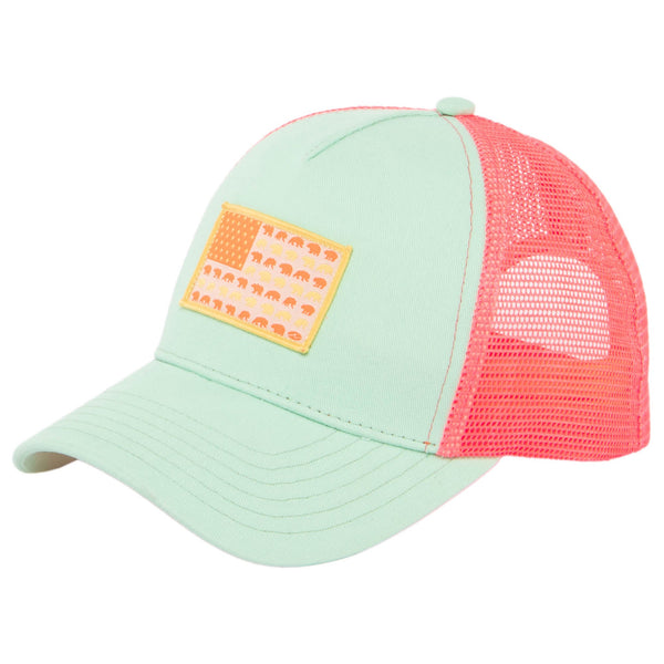 san diego hat company Cali Bear Flag - Kids 5 Panel Snapback Trucker Hat