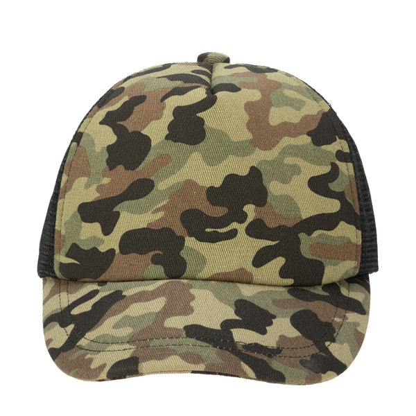 San Diego Hat Company Camo Cut & Sew Trucker Hat With All Over Camo Print And Mesh Backing
