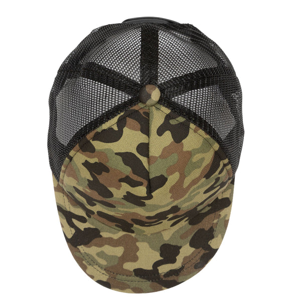 San Diego Hat Company Camo Cut & Sew Trucker Hat With All Over Camo Print And Mesh Backing
