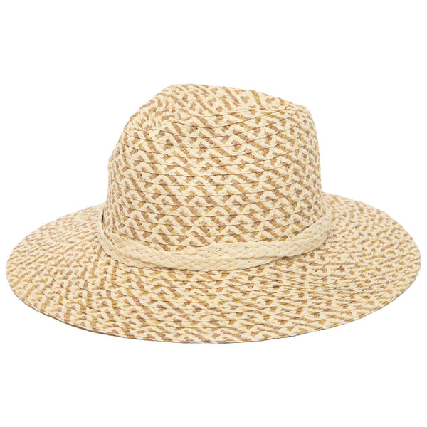 san diego hat company Cheers - Multi Color Woven Paperbraid Fedora Natural